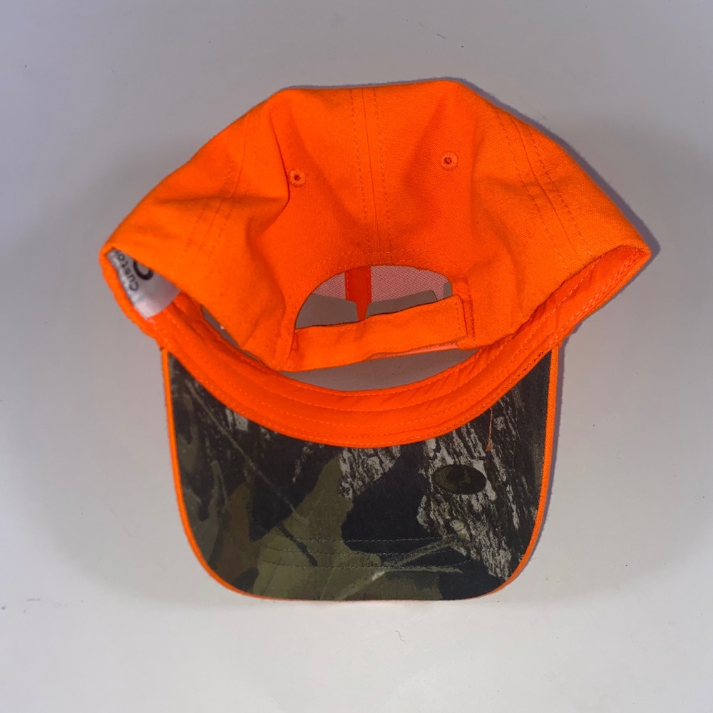 Irby Construction Geiger Blaze Orange Camo Baseball Hat Adjustable Safety Cap - Picture 4 of 5